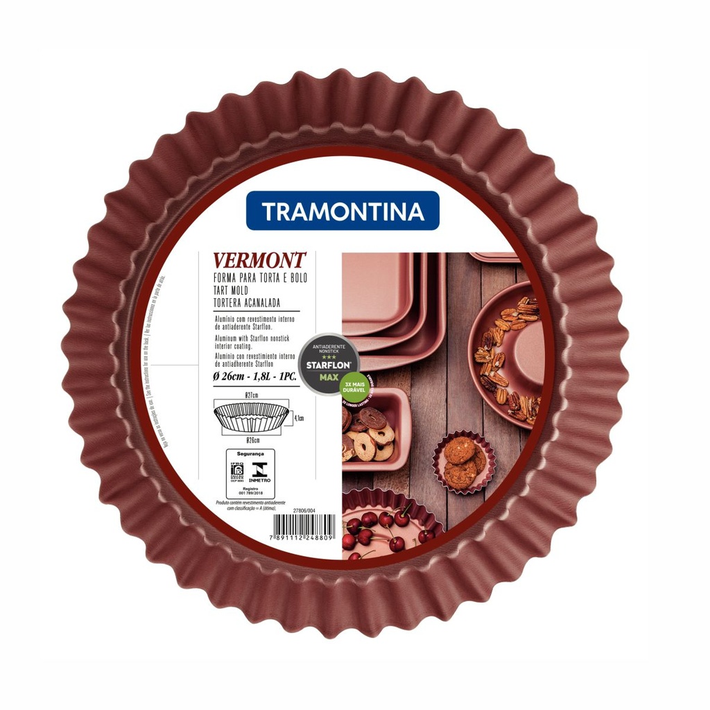 TARTERA TRAMONTINA 27806/004 VERMONT ACANALADA 26CM