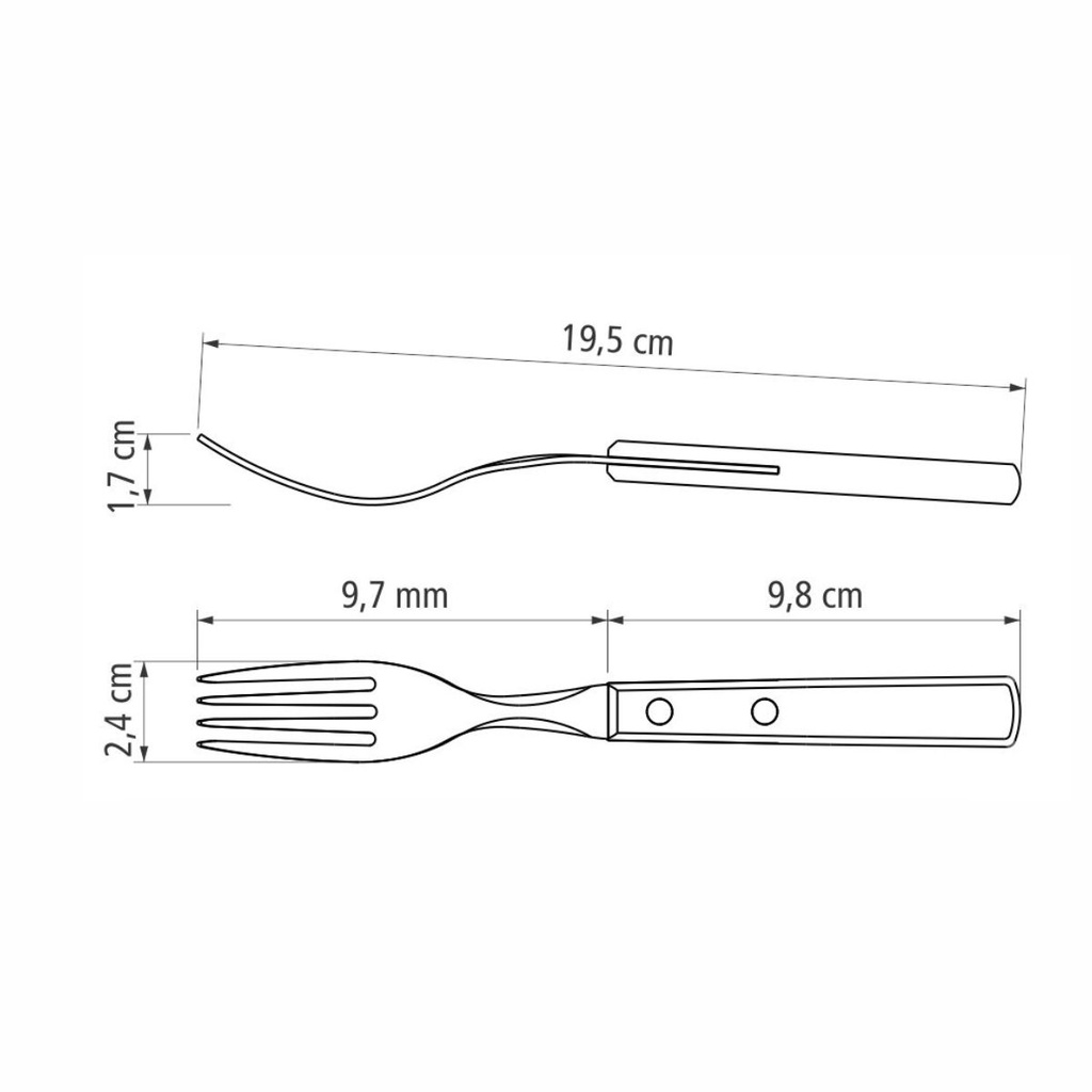 TENEDOR DE MESA TRAMONTINA 21136/090 POLYWOOD 12PZS