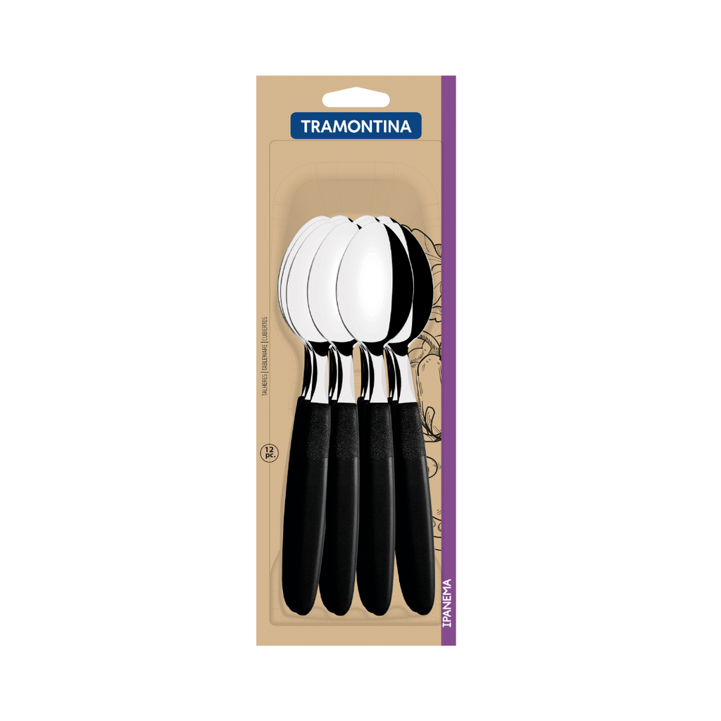PACK TRAMONTINA IPANEMA NEGRO 48 PZS