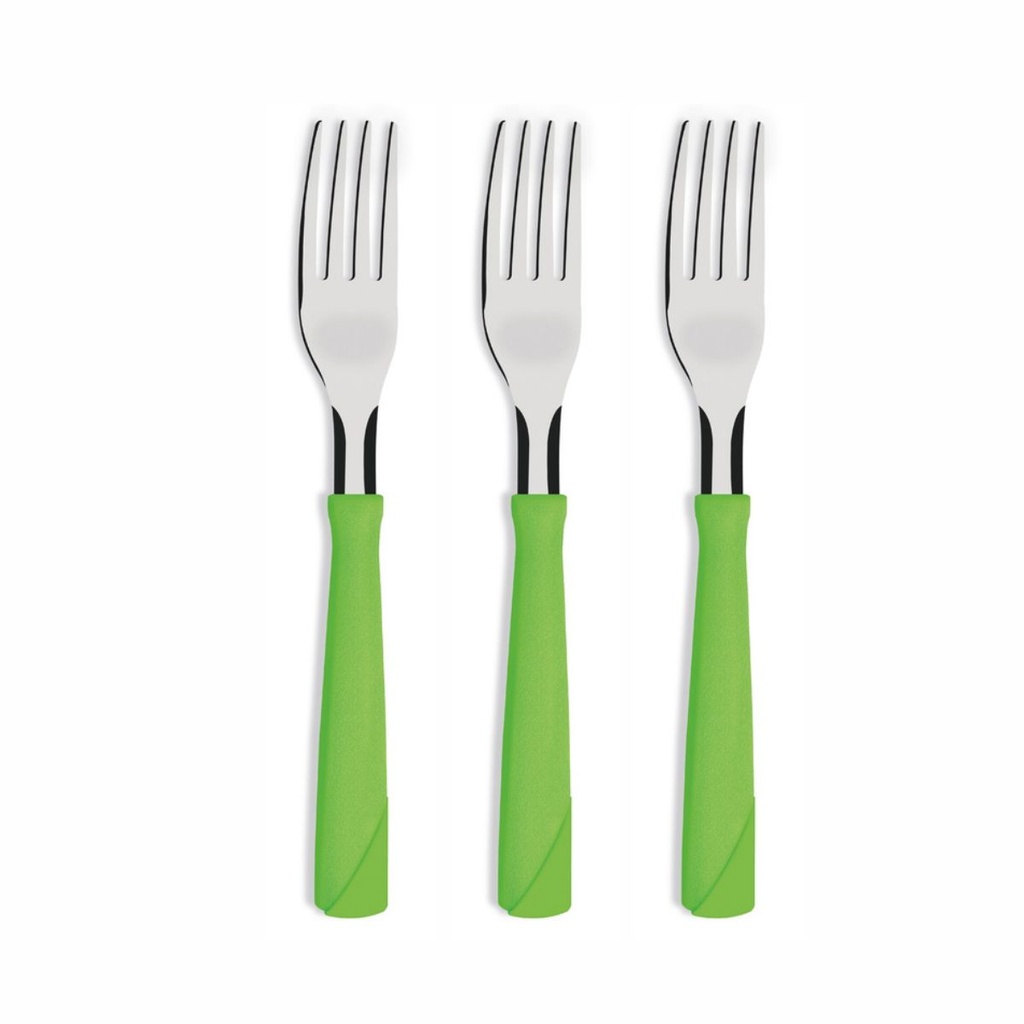 TENEDOR DE MESA TRAMONTINA 23162/320 NEW KOLOR VERDE 3PZS