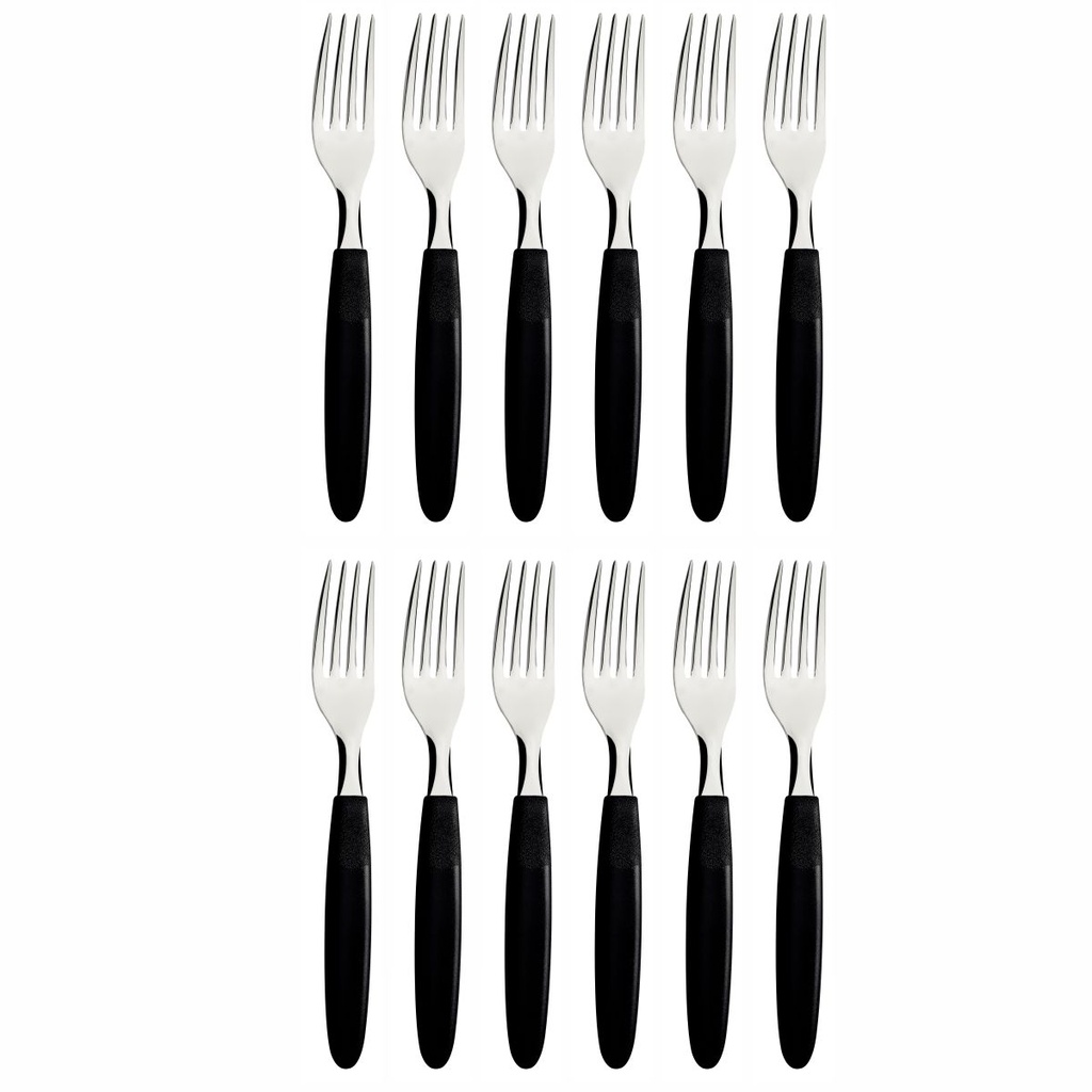 TENEDOR DE MESA TRAMONTINA 23362/900 IPANEMA NEGRO 12PZS