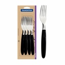 TENEDOR DE MESA TRAMONTINA 23362/900 IPANEMA NEGRO 12PZS