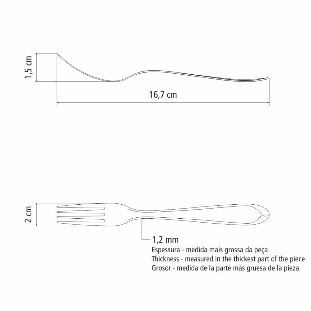 TENEDOR DE MESA TRAMONTINA 63906/050 LAGUNA 12PZS