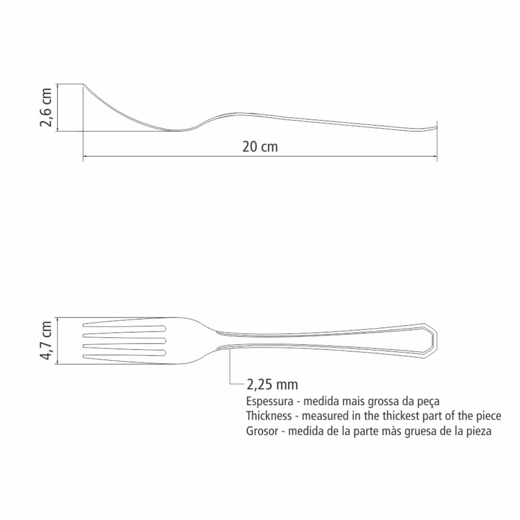 TENEDOR DE MESA TRAMONTINA 63912/020 SONATA 12PZS