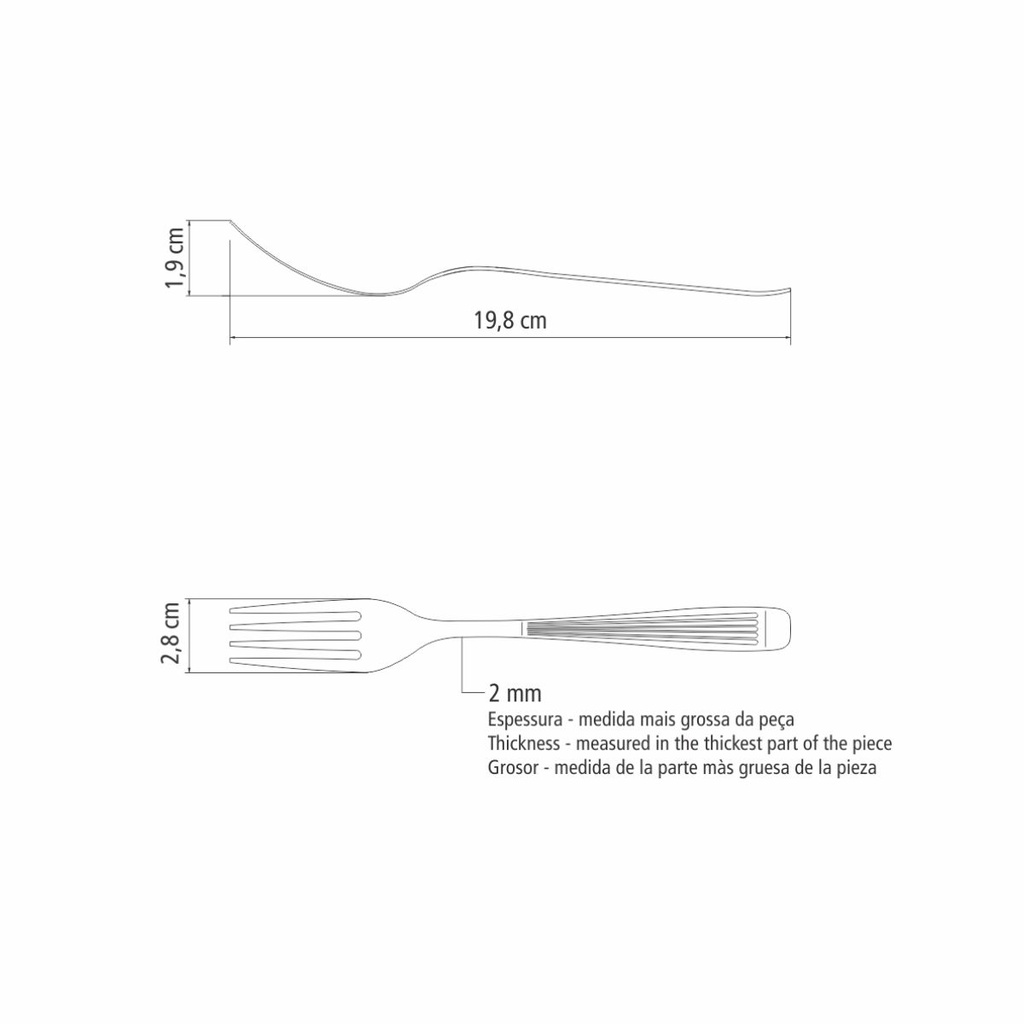 TENEDOR DE MESA TRAMONTINA 63940/027 ATHENAS 12PZS