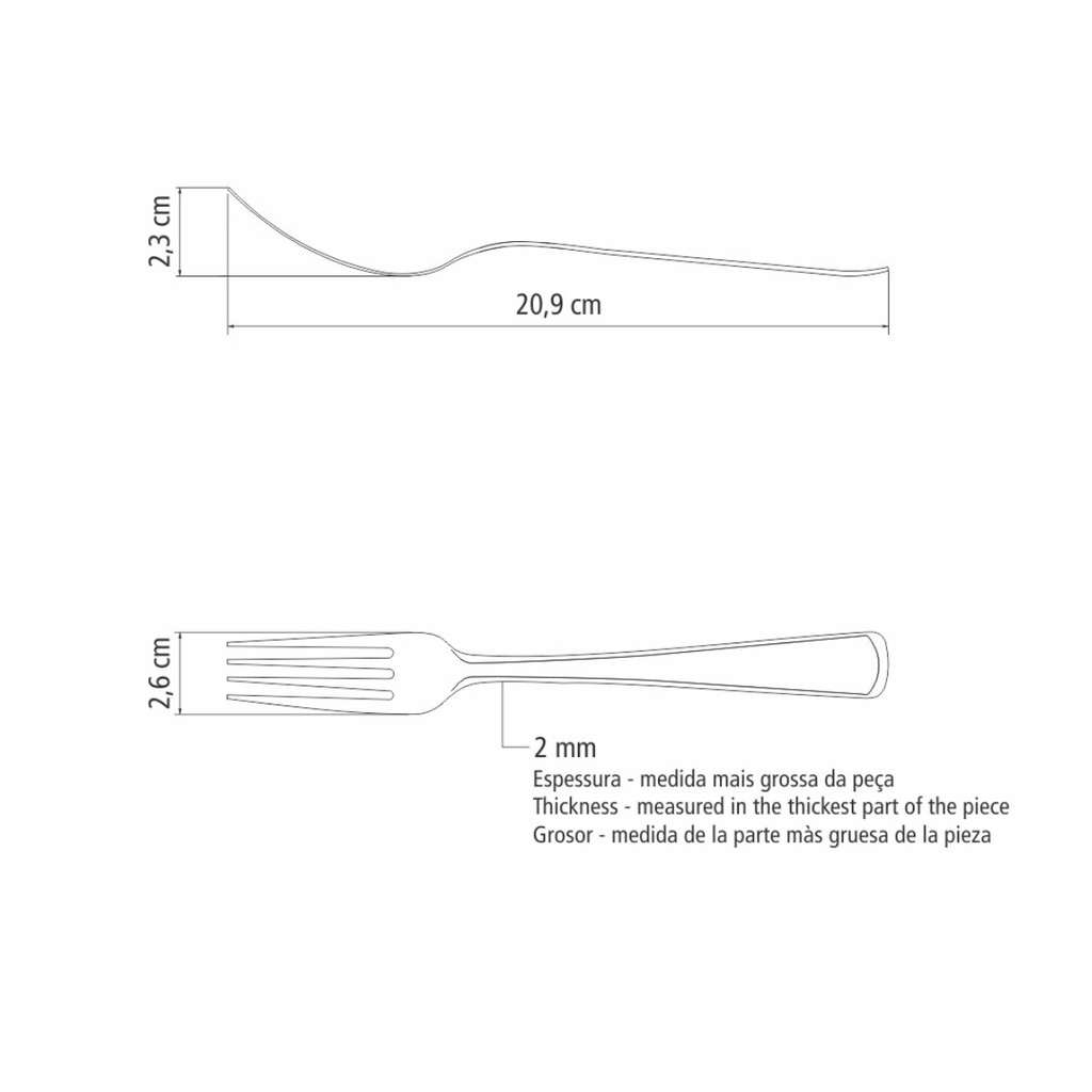 TENEDOR DE MESA TRAMONTINA 63962/020 PACIFIC 12PZS