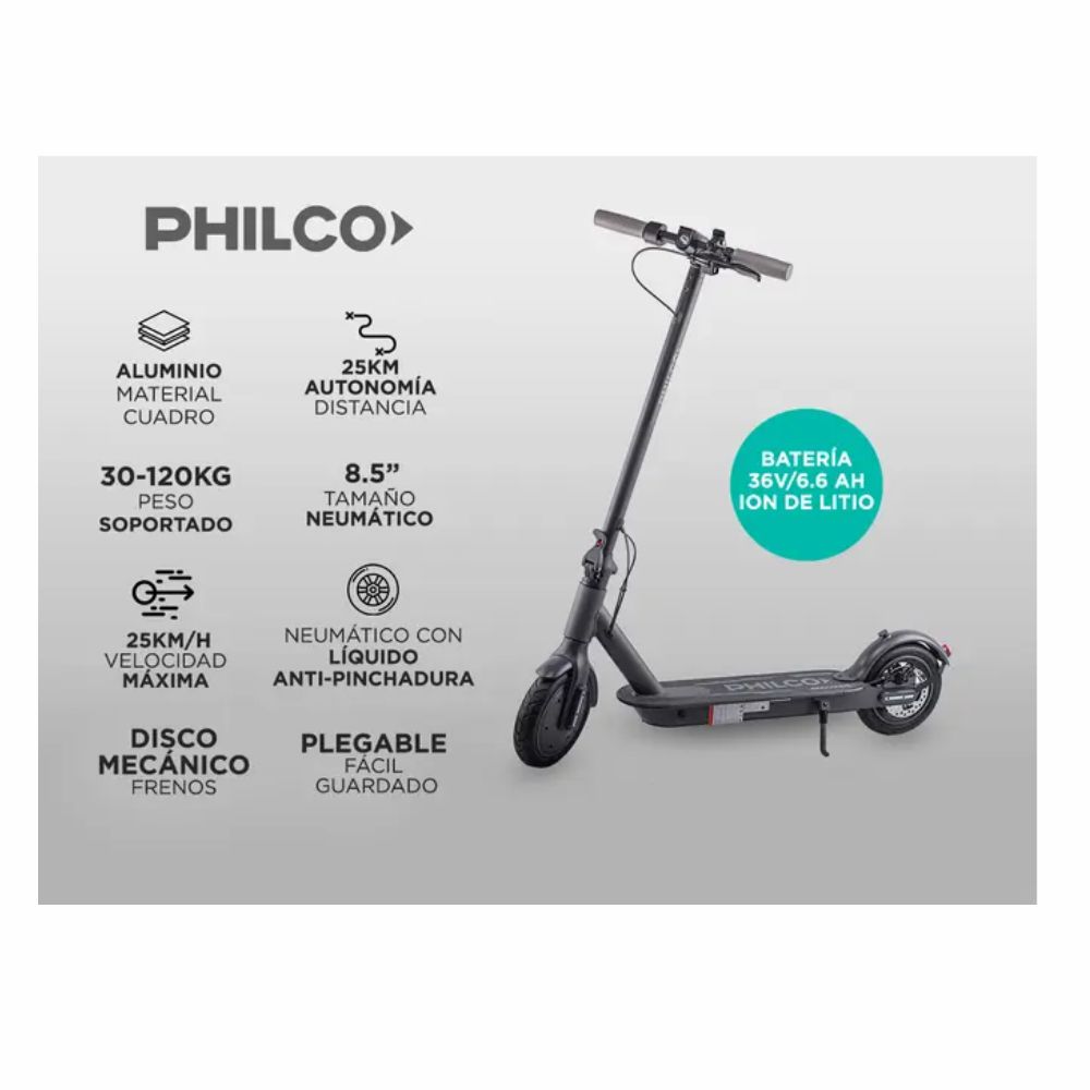 MONOPATIN ELECTRICO PHILCO MSMPANEM1P R8.5"