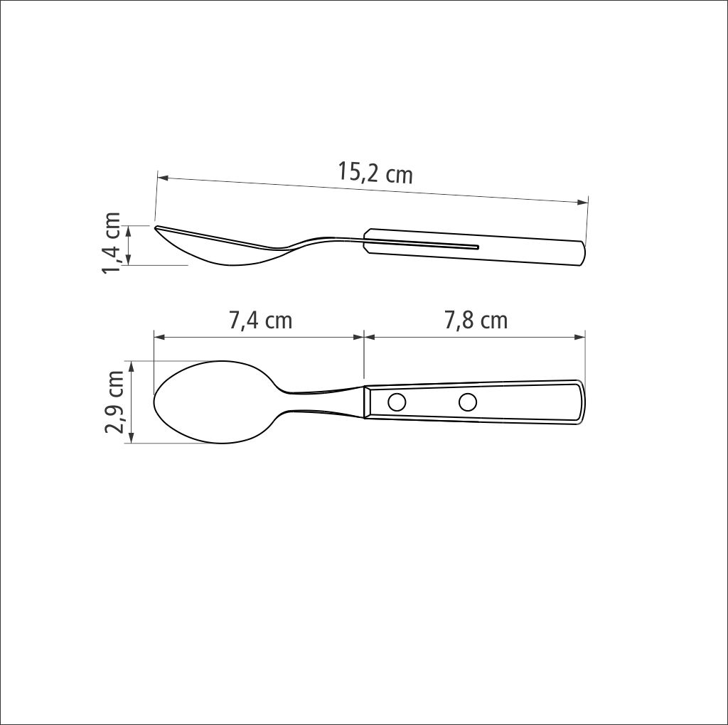CUCHARA DE TE TRAMONTINA 21107/490 POLYWOOD 60PZS