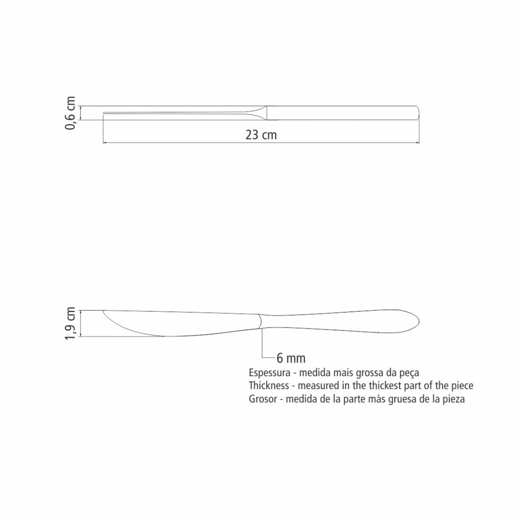 CUCHILLO DE MESA TRAMONTINA 63982/180 SATRI 12PZS
