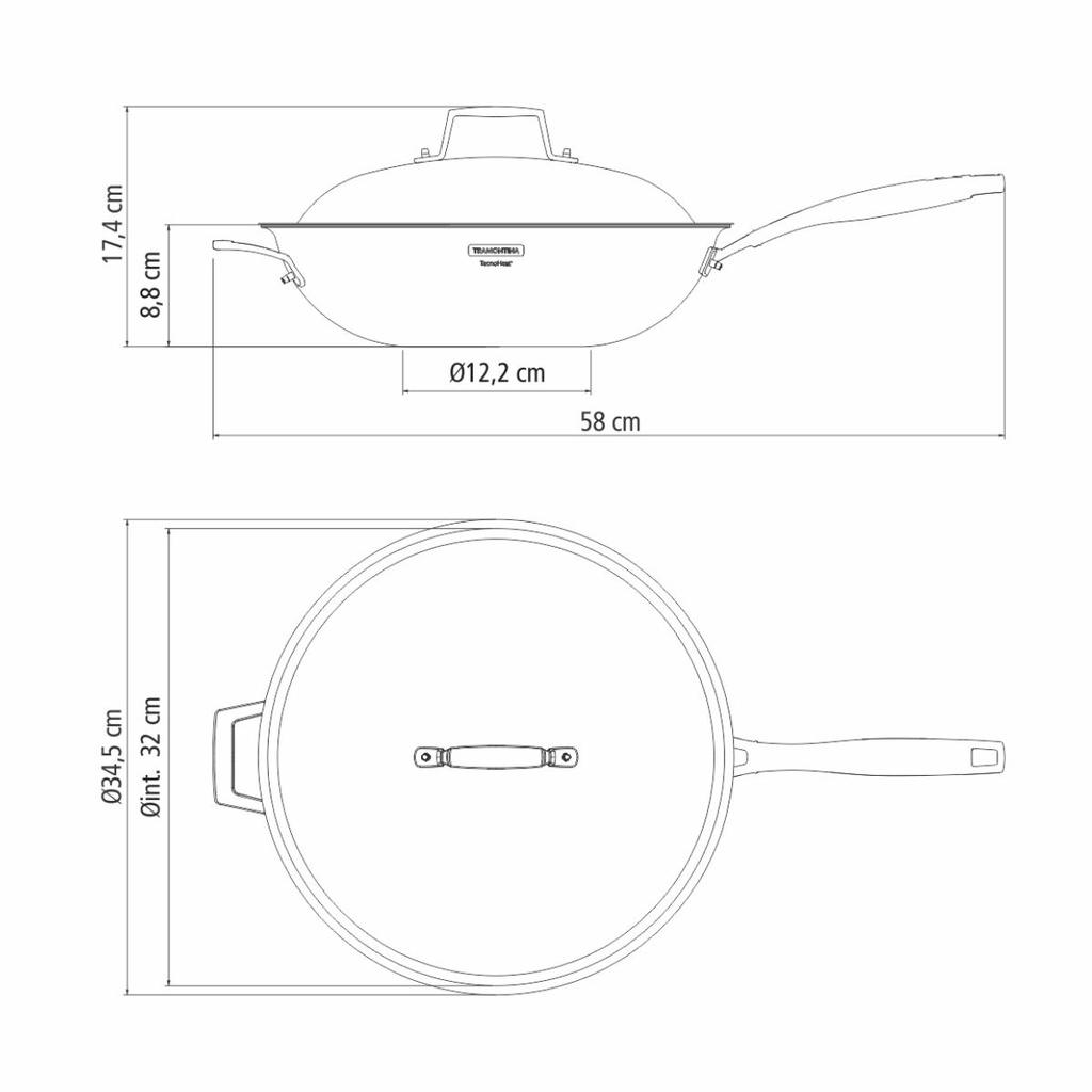 WOK TRAMONTINA 62158/320 GRANO 32CM