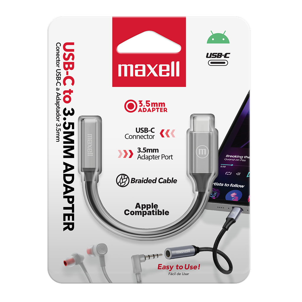 ADAPTADOR MAXELL CB-C35 USB-C A 3.5MM