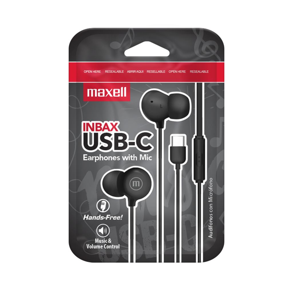 AURICULAR MAXELL IN-BAX-USBC NEGRO