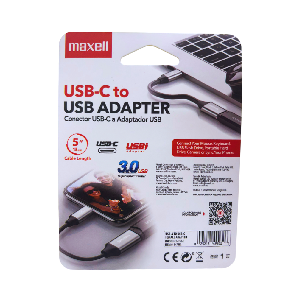 ADAPTADOR MAXELL CB-USB-C 3.0 USB-C A USB