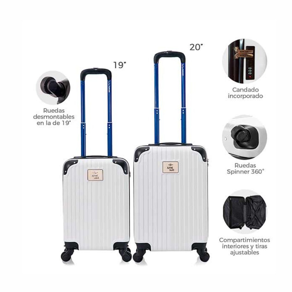 SET VALIJAS ALPINE SKATE 27568 2PZ BLANCO