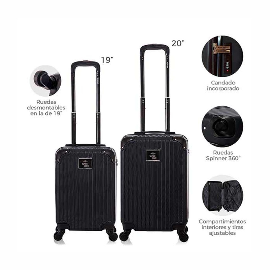 SET VALIJAS ALPINE SKATE 27563 2PZ NEGRO