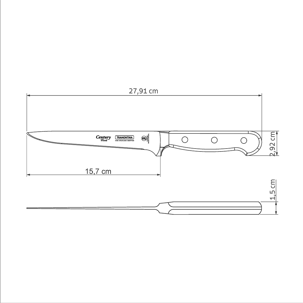 CUCHILLO PARA DESHUESAR TRAMONTINA 21536/196 CENTURY WOOD