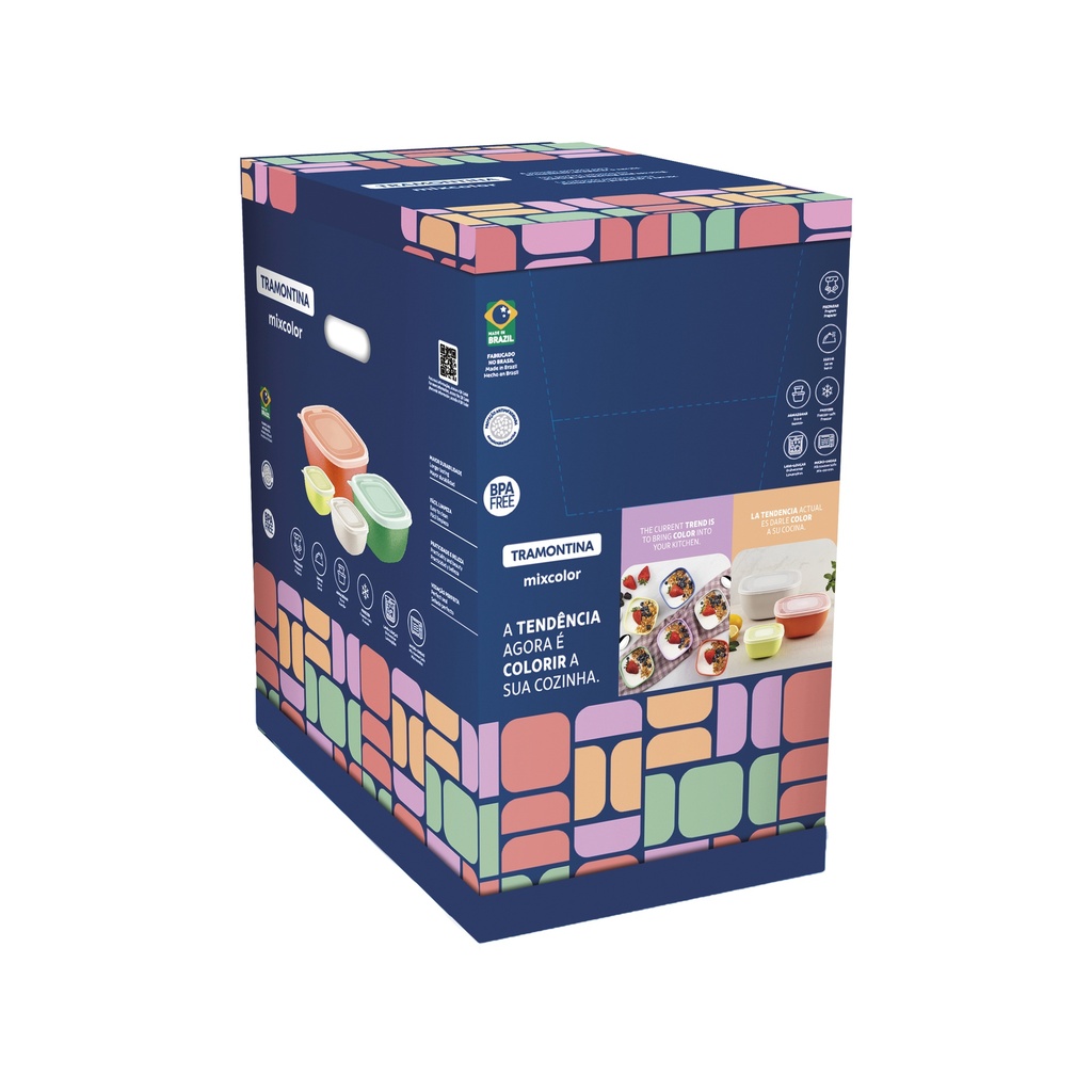 CONTENEDOR TRAMONTINA 25099/986 MIX COLOR 300ML 330PZS