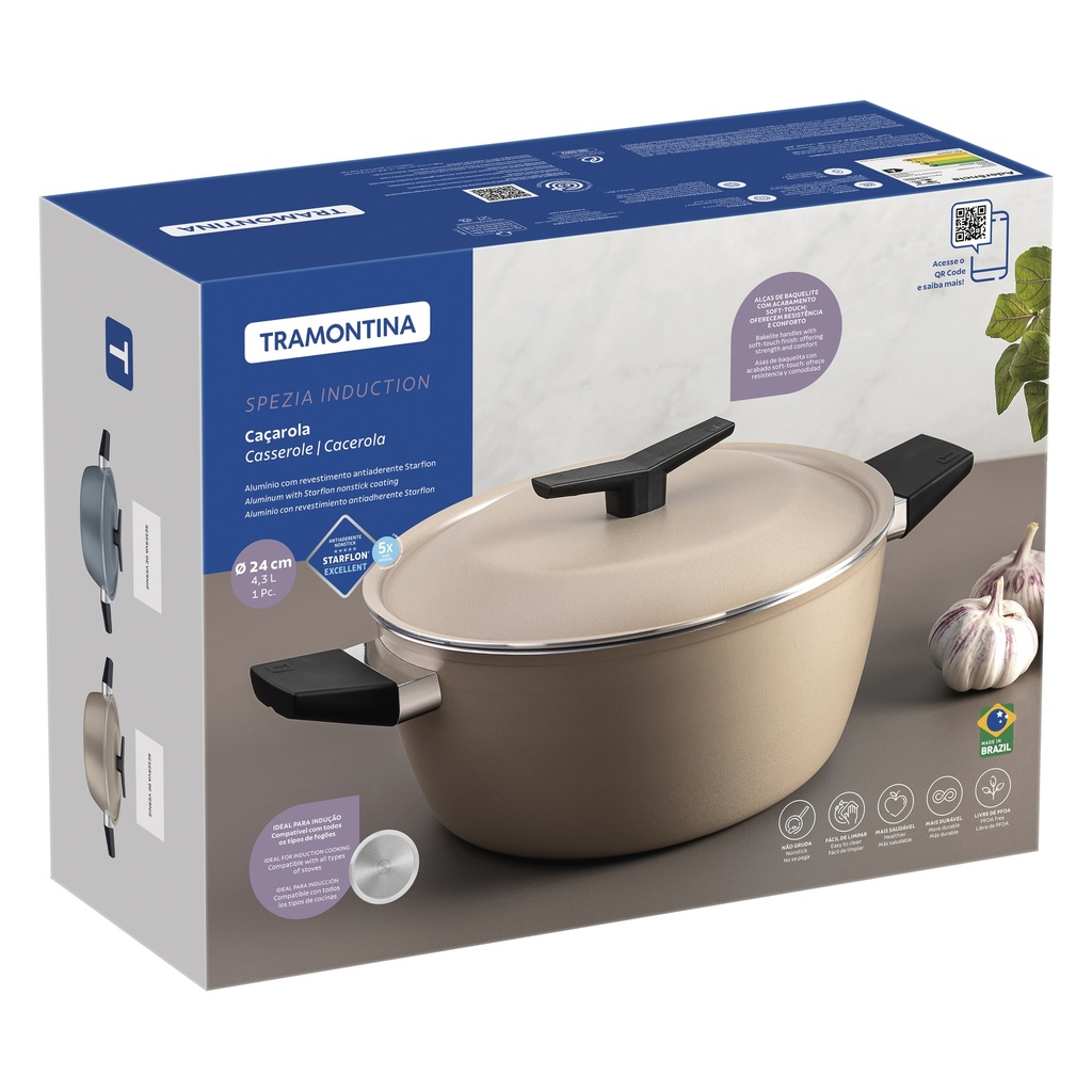 CACEROLA TRAMONTINA 28372/124 SPEZIA INDUCCION 24CM