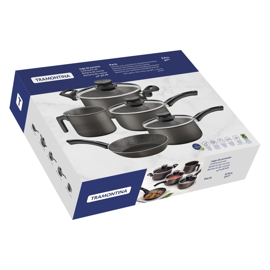 BATERIA DE COCINA TRAMONTINA 28599/601 PARIS T 5PZS