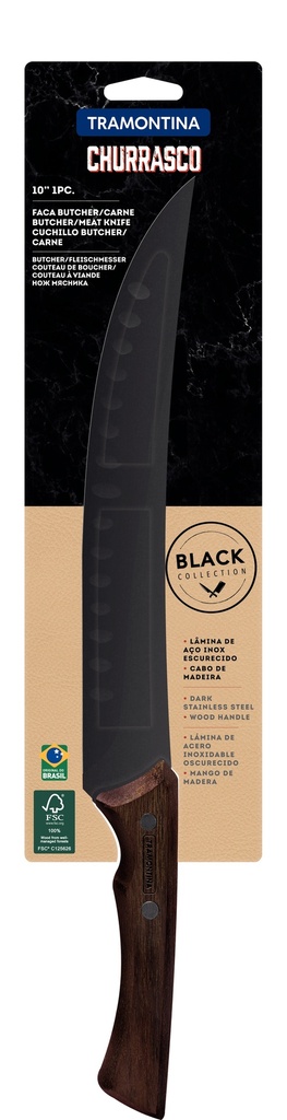 CUCHILLO BUTCHER/CARNE TRAMONTINA 22841/110 BLACK