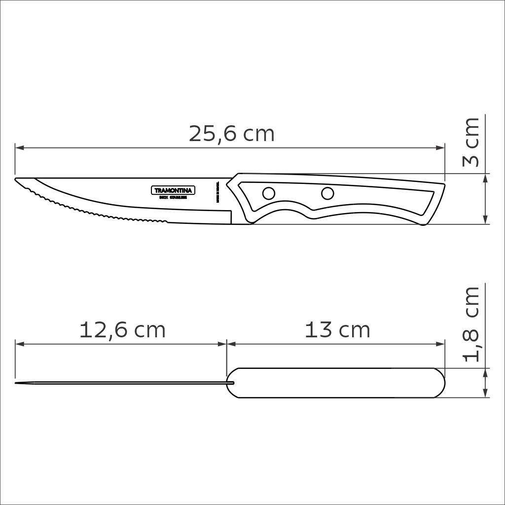 CUCHILO PARA ASADO TRAMONTINA 29810/014 POLYWOOD