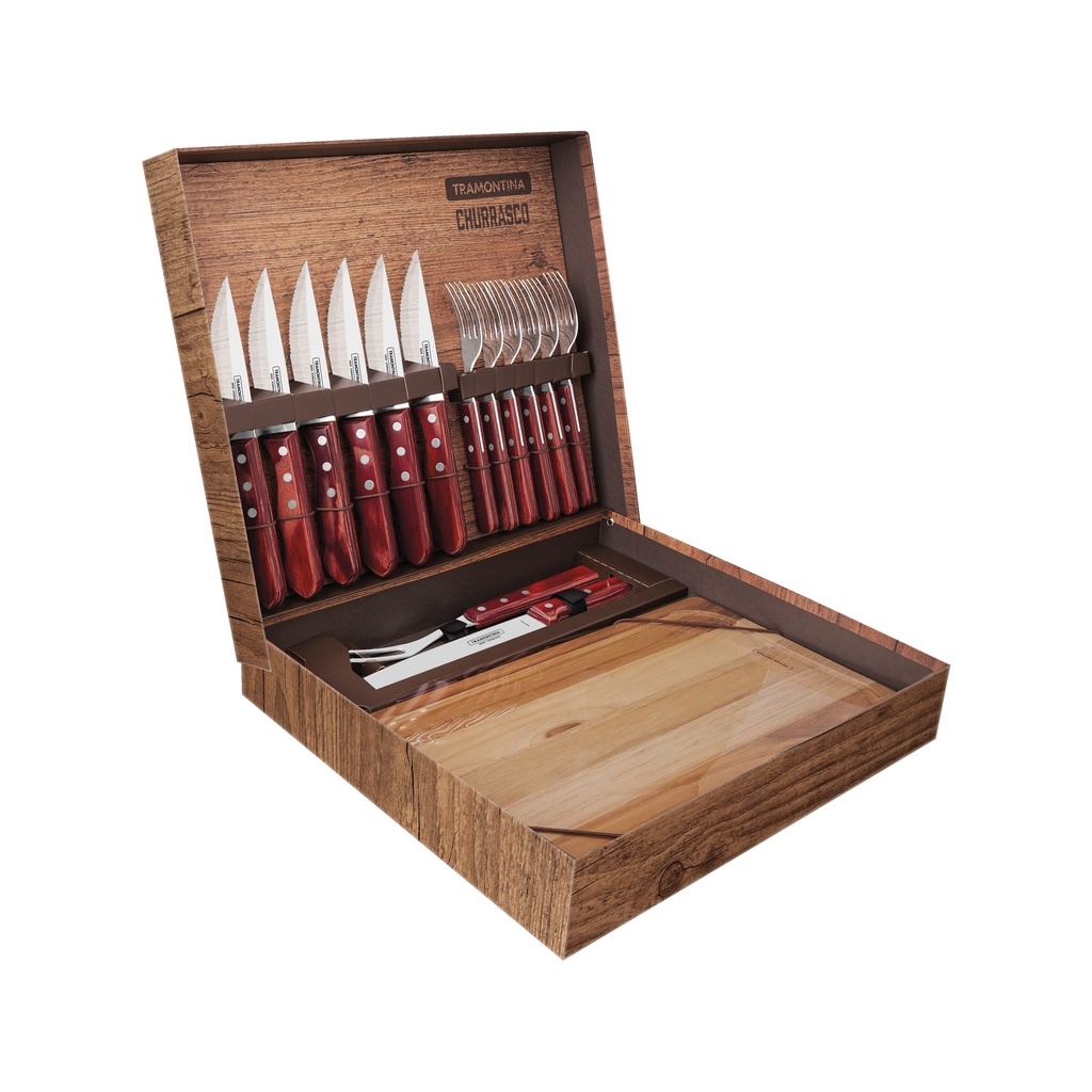 JUEGO PARA ASADO TRAMONTINA 21198/770 POLYWOOD 15PZS