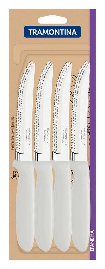 JUEGO CUCHILLOS P/ASADO TRAMONTINA 23360/985 IPANEMA 12PZS