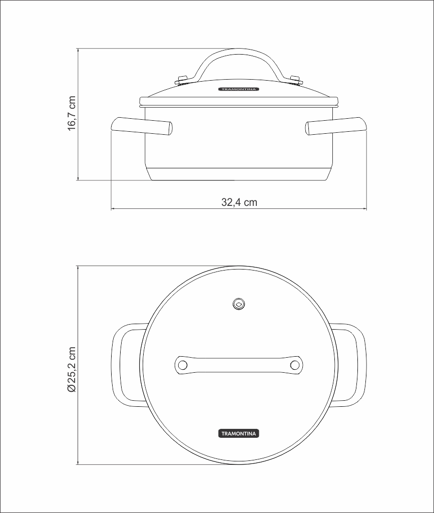 CACEROLA TRAMONTINA 62283/240 UNA 24CM