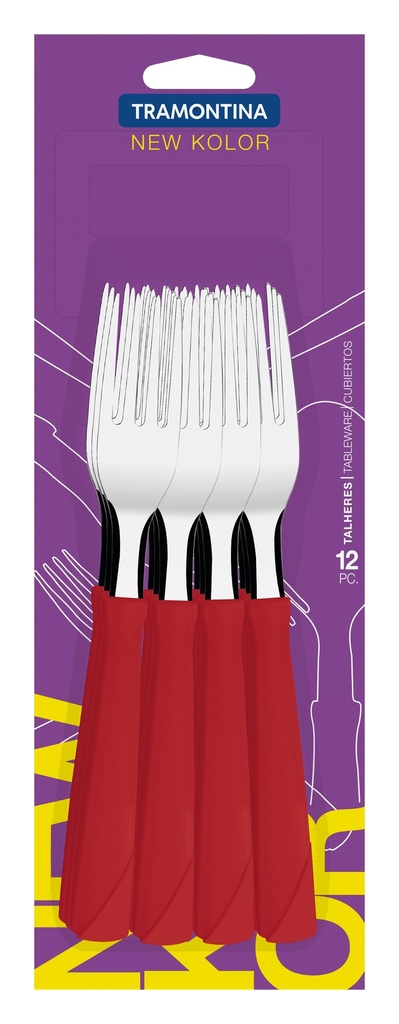 JUEGO TENEDORES DE MESA TRAMONTINA 23162/970 NEW KOLOR 12PZS