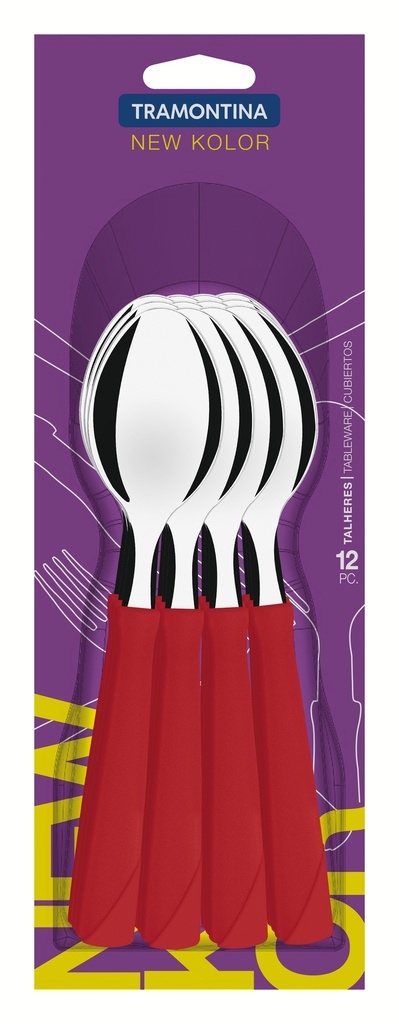 JUEGO CUCHARAS DE MESA TRAMONTINA 23163/970 NEW KOLOR 12PZS