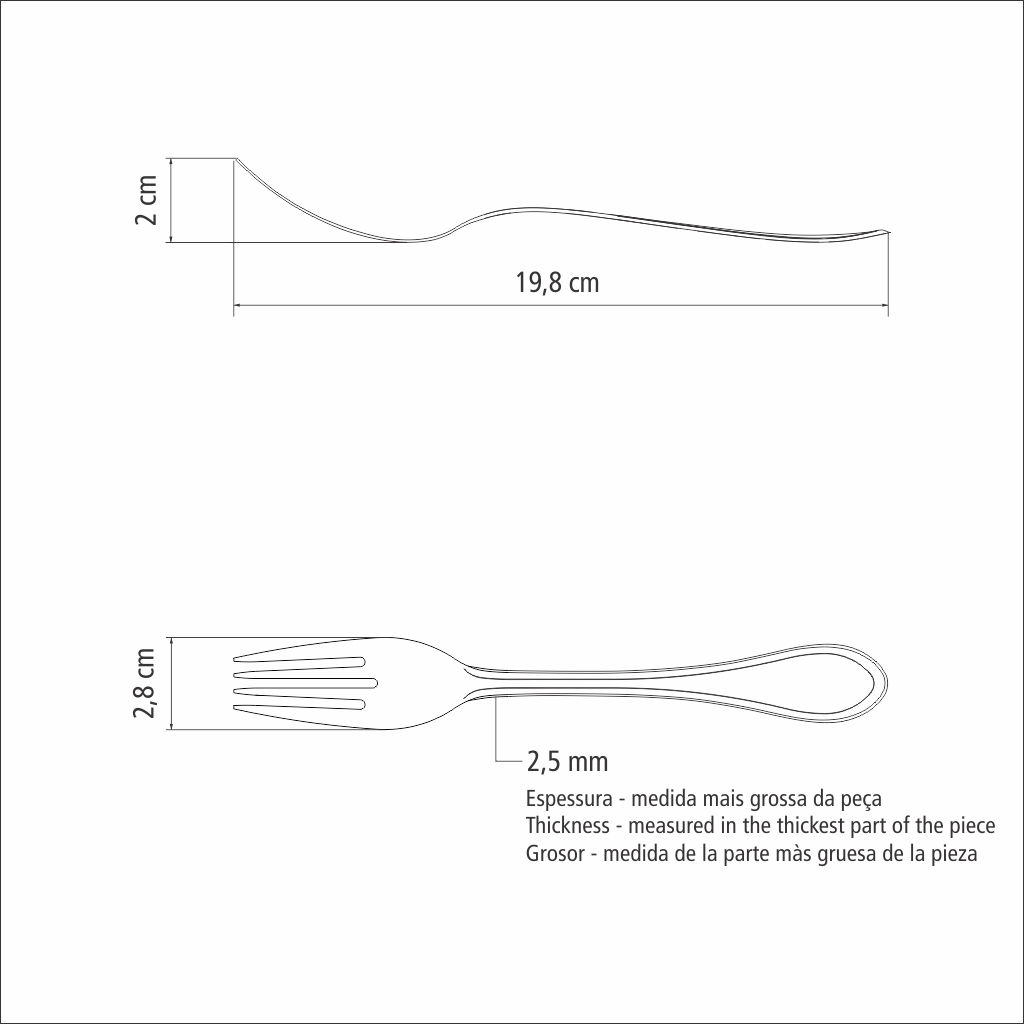 TENEDOR PARA PESCADO TRAMONTINA 63932/250 ITALY 12PZS