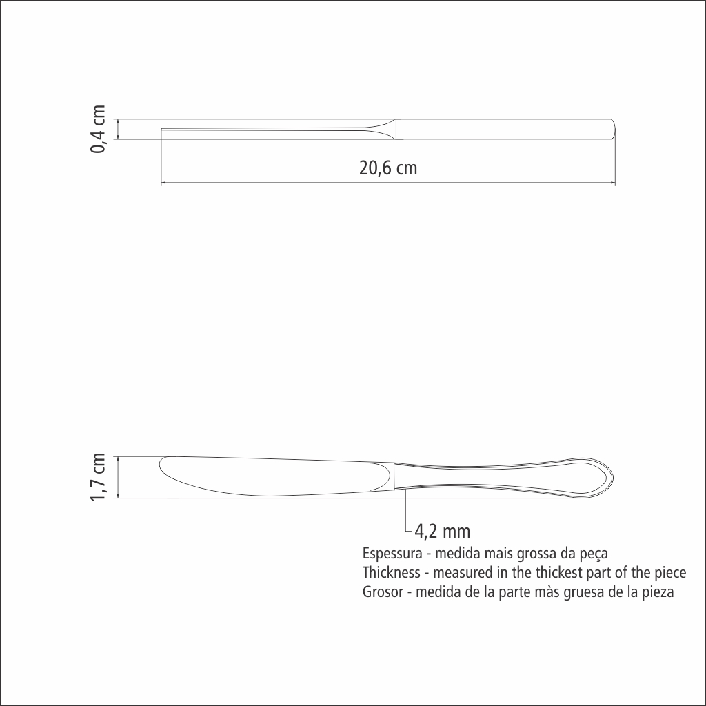 CUCHILLO PARA POSTRE TRAMONTINA 63932/867 ITALY 12PZS