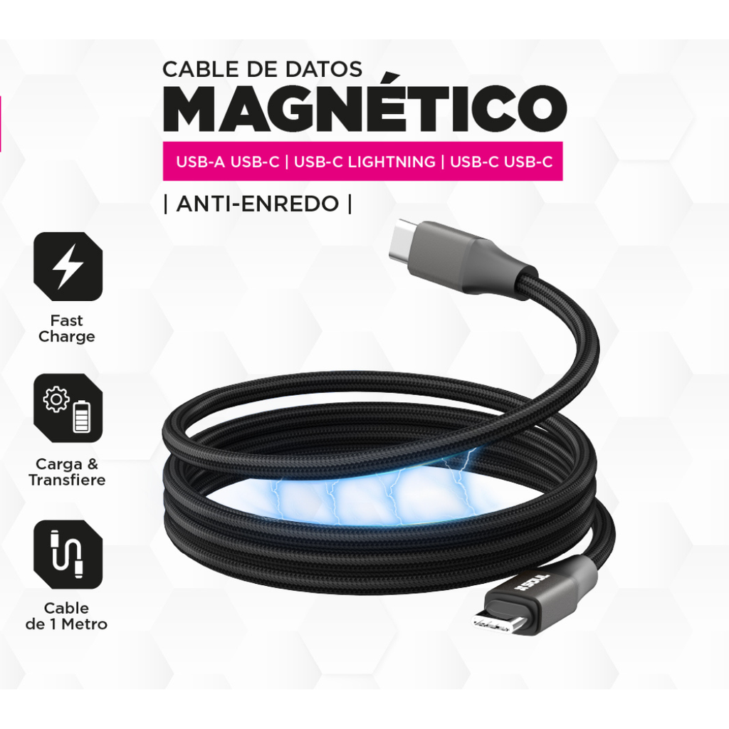 CABLE DE DATOS SOUL MAGNETICO USB-M60TTNE TC-TC 60w