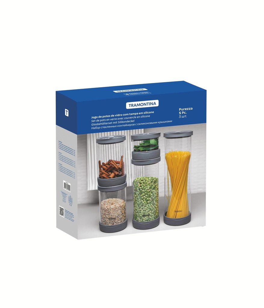 JUEGO DE CONTENEDORES DE VIDRIO TRAMONTINA 64220/760 5 PZS