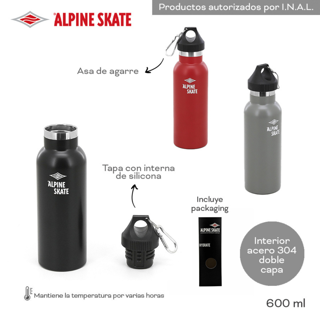 BOTELLA TERMICA ALPINE SKATE 18503 600ML NEGRO