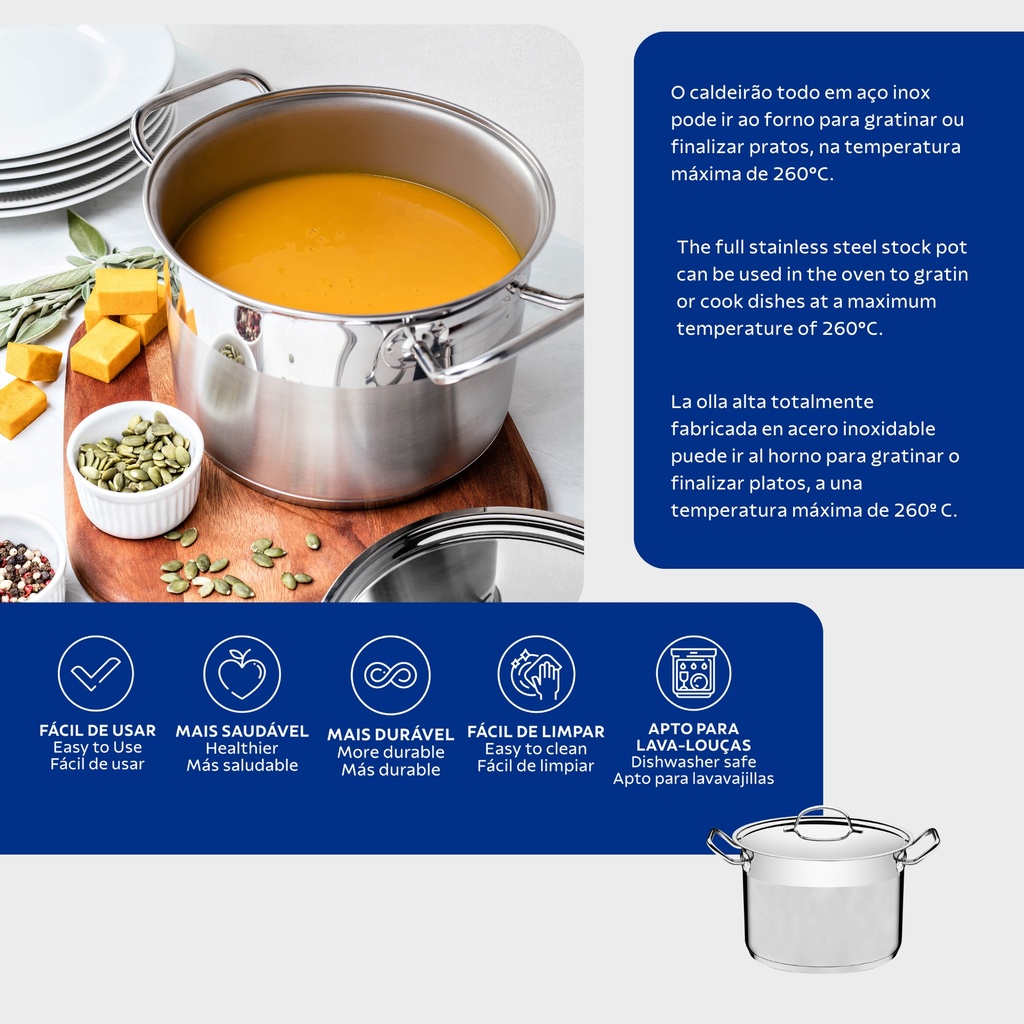 OLLA TRAMONTINA 62645/365 PROFESIONAL 36CM 28L C/TAPA