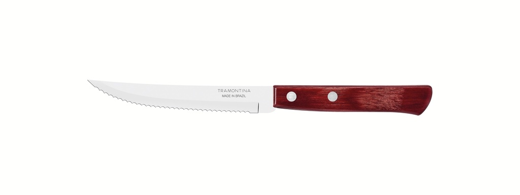 CUCHILLO P/ASADO TRAMONTINA 21199/764 5 POLYWOOD 60PZS ROJO