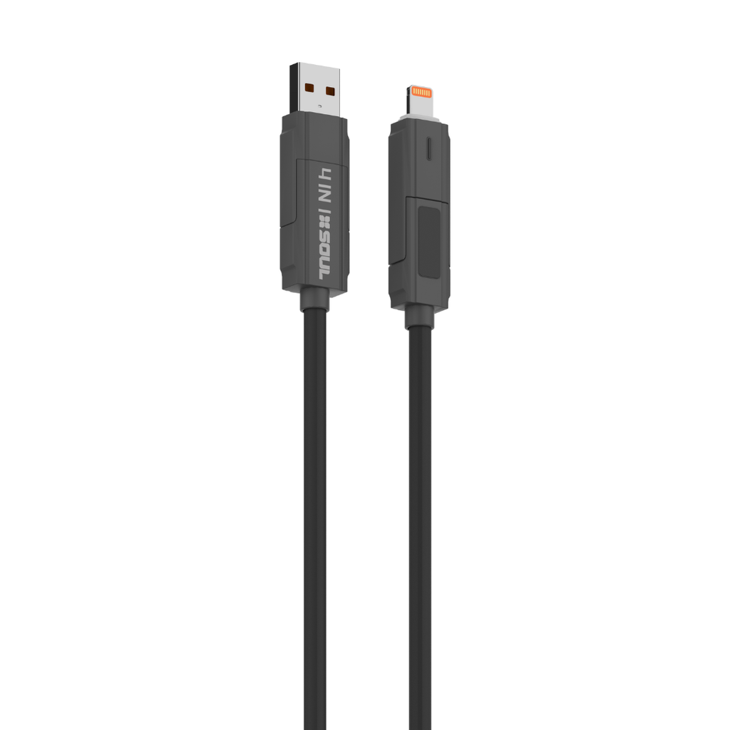 CABLE DE DATOS SOUL 4 EN 1 USB-4EN1NE PD 60w CON DISPLAY