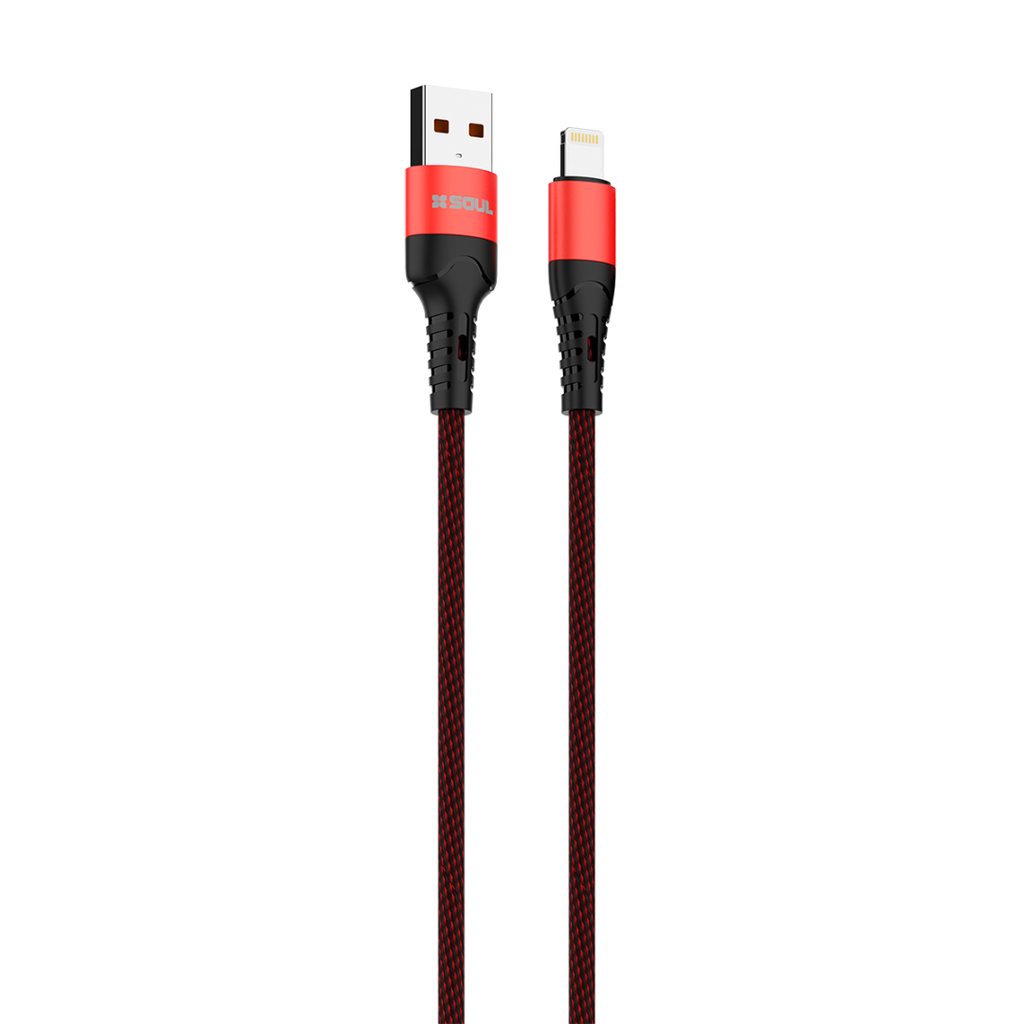 CABLE DE DATOS SOUL MALLADO USB-MALIRO USB-A / LIGHTNING 2.4A
