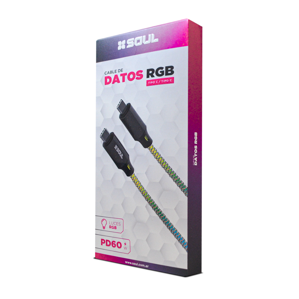 CABLE DE DATOS SOUL RGB USB-RGBPD60TT TC-TC 60w LUCES LED