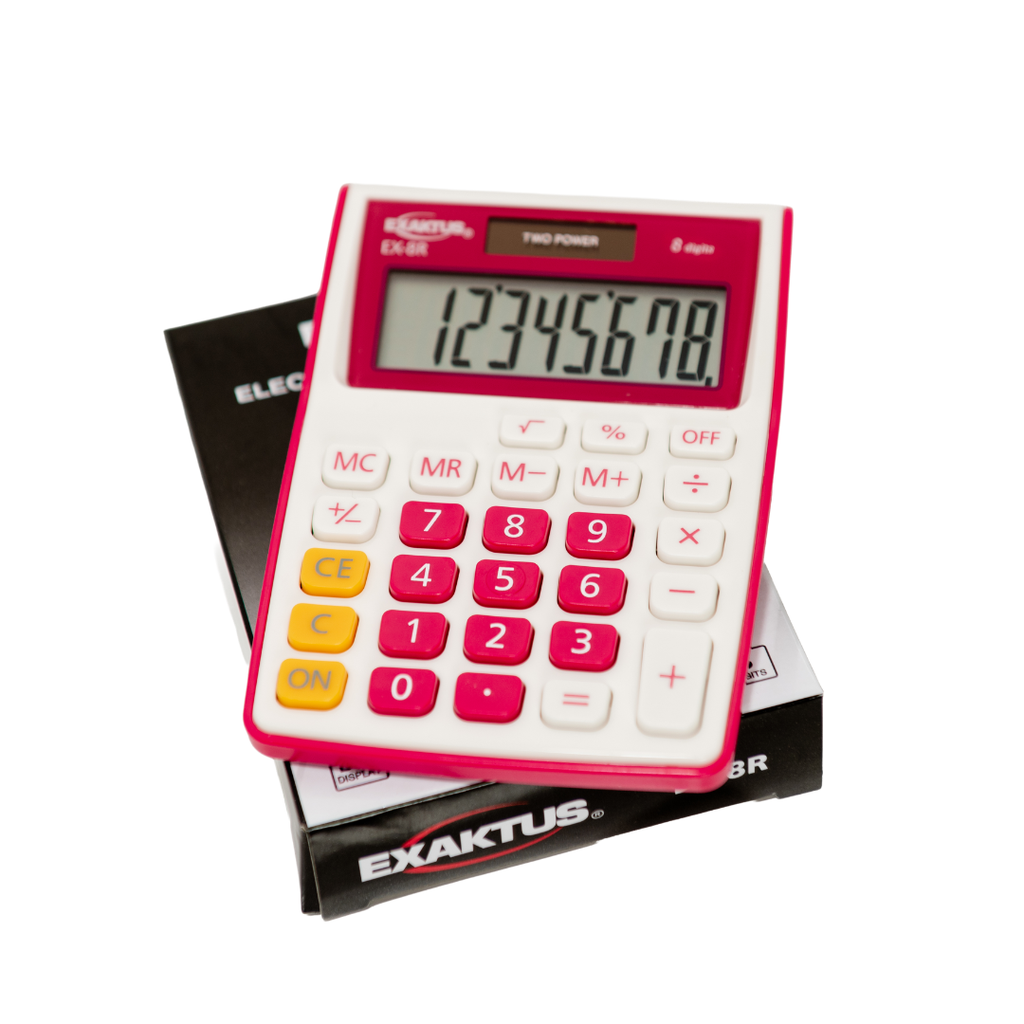 CALCULADORA EXAKTUS EX-8R ROJO