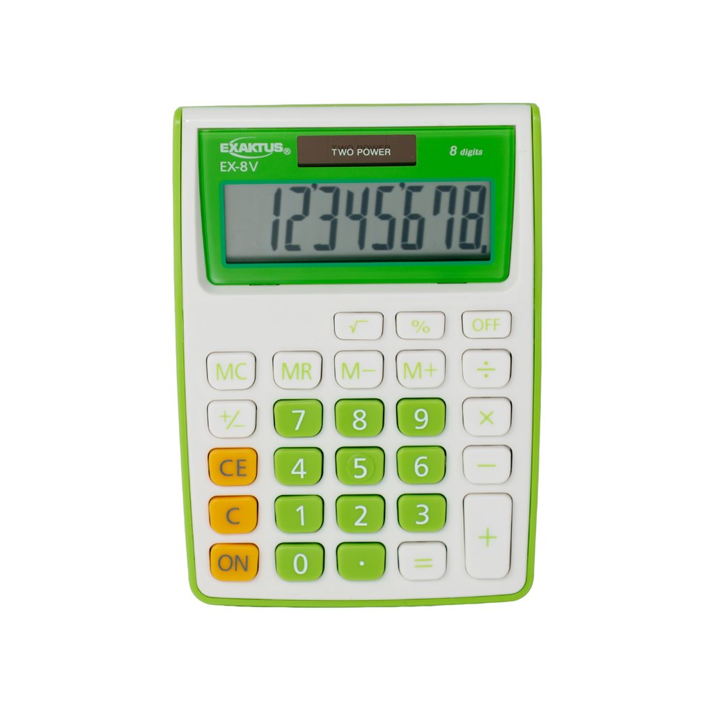 CALCULADORA EXAKTUS EX-8V VERDE