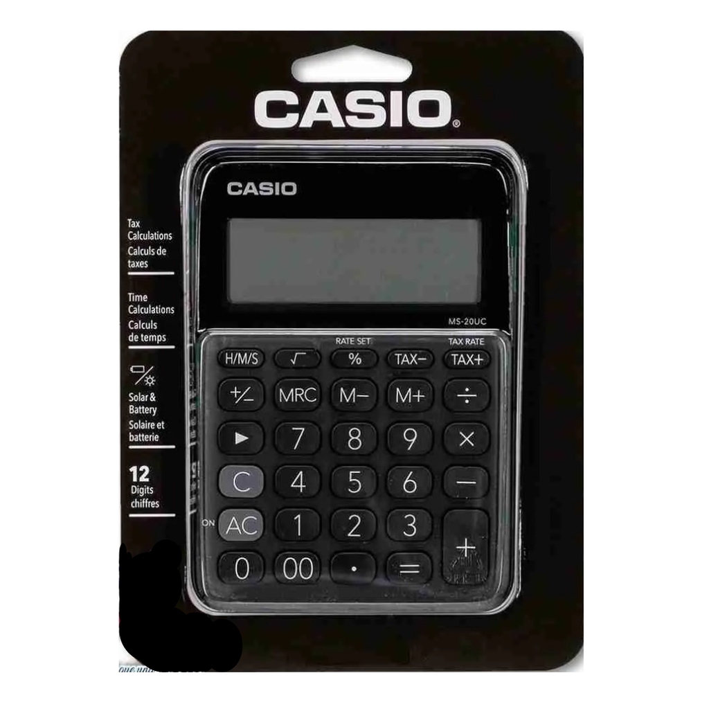 CALCULADORA CASIO MS-20UC BK NEGRA NEGRA