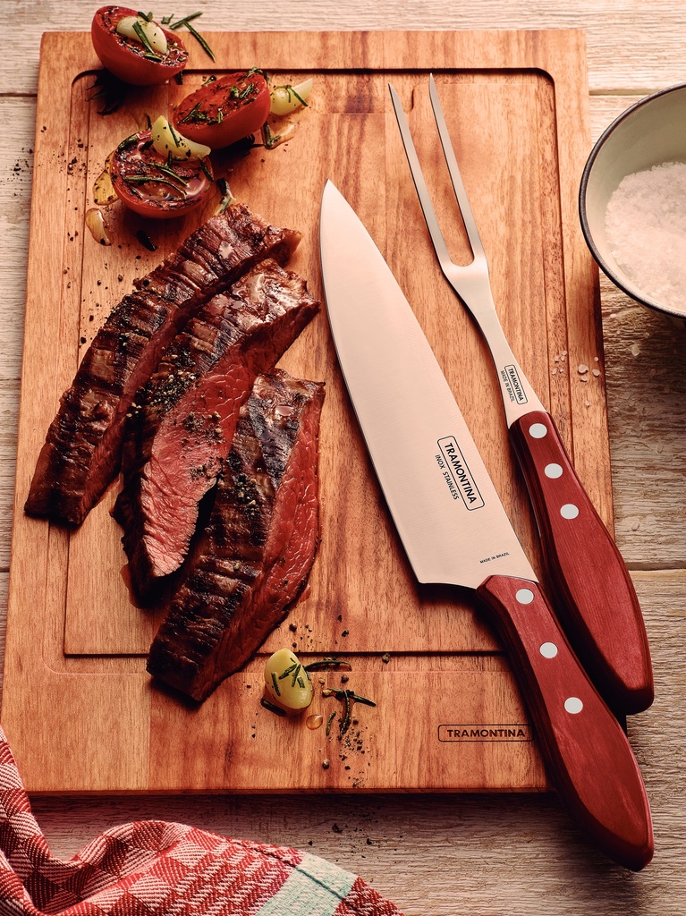 CUCHILLO PARA CARNE TRAMONTINA 21189/178  POLYWOOD ROJO 8"