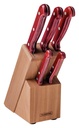 JUEGO CUCHILLOS TRAMONTINA 21199/783 POLYWOOD 6PZS CON TACO MADERA ROJO