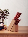 JUEGO CUCHILLOS TRAMONTINA 21199/783 POLYWOOD 6PZS CON TACO MADERA ROJO