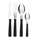 JUEGO DE CUBIERTOS TRAMONTINA 23198/094 NEW KOLOR 24PZS NEGRO