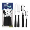 JUEGO DE CUBIERTOS TRAMONTINA 23198/094 NEW KOLOR 24PZS NEGRO