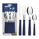 JUEGO DE CUBIERTOS TRAMONTINA 23198/194 NEW KOLOR 24PZS AZUL