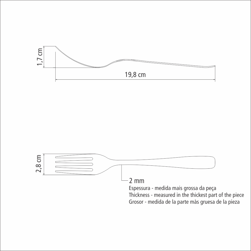 TENEDOR DE MESA COSMOS TRAMONTINA 63950/027 12 PZS